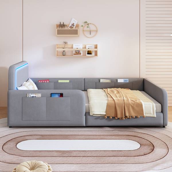 Gepolstertes Bett Triton Ⅰ Grau