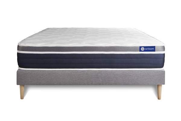 Bettgestell und Matratze Actiflex confo Grau - Massivholz - 150 x 55 x 195 cm