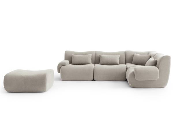Ecksofa sofaTIME mit Ottomane Beige