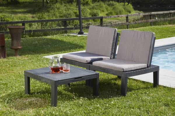 Loungeset für draußen Cervia Anthrazit