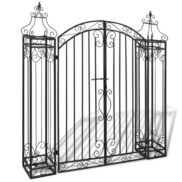 Gartentor Schwarz - Eisen - 21 x 134 x 122 cm