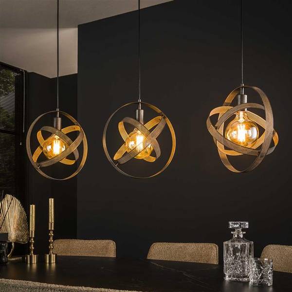 Pendelleuchte Cosmos Mesh 3L Schwarz - Metall - 115 x 150 x 33 cm