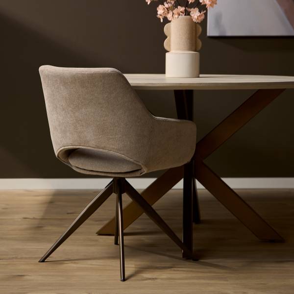 Esszimmerstuhl DAISY Beige - Textil - 61 x 82 x 60 cm