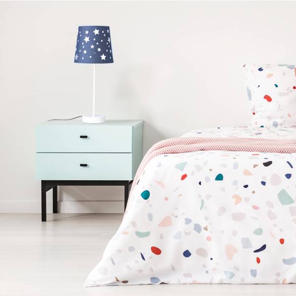 Tafellamp TATI blauw - metaal - textiel - 17 x 42 x 17 cm