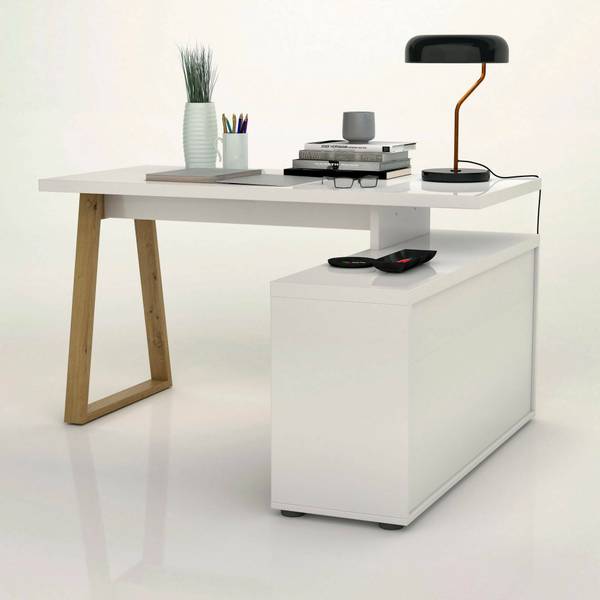 Schreibtisch Hachette Weiß - Holzwerkstoff - 120 x 75 x 135 cm