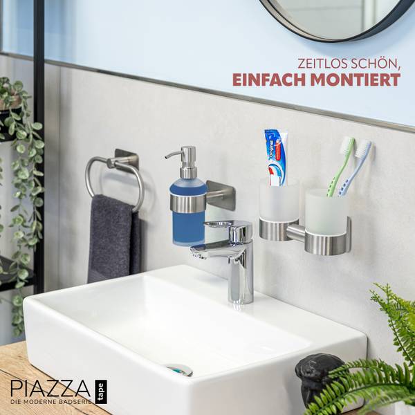 Doppelglasbecherhalter Piazza 94040 Silber