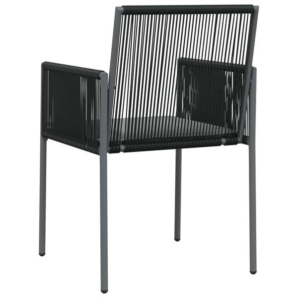 Gartenstuhl 364102 2er Set Schwarz - Polyrattan - 54 x 83 x 60 cm