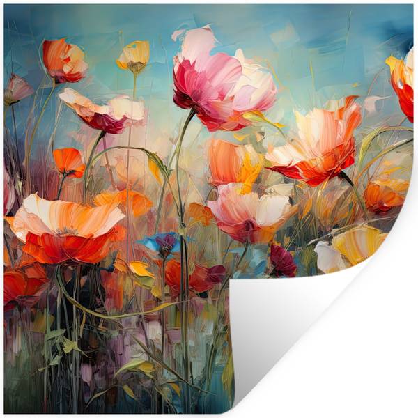WANDTATTOO Blumen Orange - Polypropylen - 50 x 50 x 1 cm