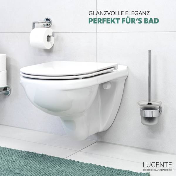 Badezimmer-Zubehör-Set Lucente (2er Set) Silber - Metall - 16 x 11 x 6 cm