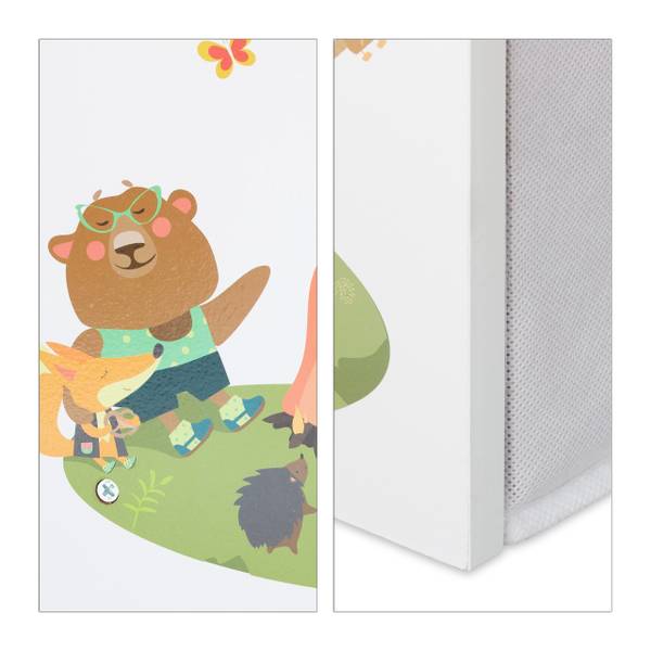 Kinderregal mit Motiv und 9 Boxen Blau - Grau - Weiß - Eisen - 83 x 66 x 30 cm