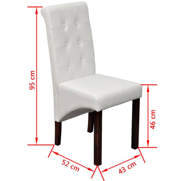 Chaise de salle à manger (lot de 6) Blanc - Lot de 6