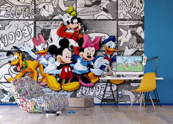 papier peint panoramique Mickey Mouse Polaire - 360 x 270 x 270 cm