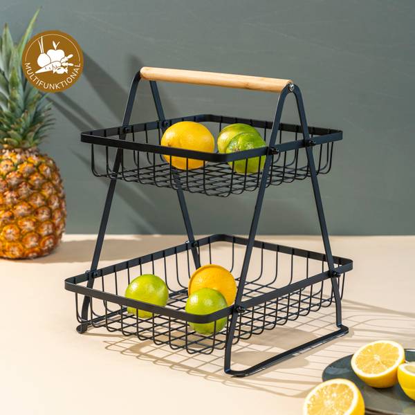 Obstschale 70493 Schwarz - Metall - 30 x 32 x 27 cm