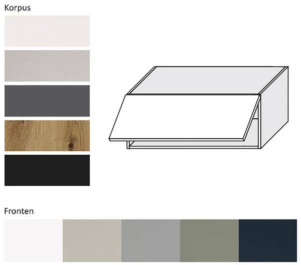 Klapphängeschrank OSLO W4B 90 Blau - Nachtblau - Weiß