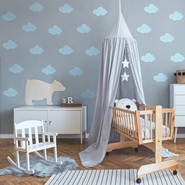 Wandtattoos WOLKEN 20‑er Set Blau - 60 x 30 x 30 cm