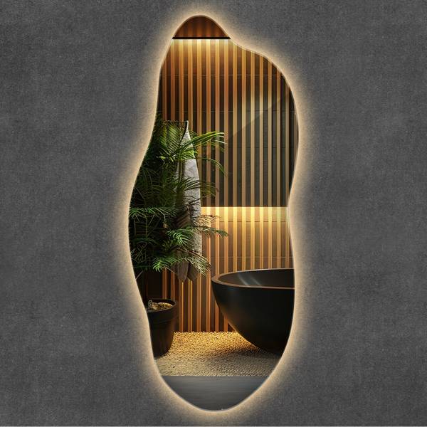 LED-Spiegel Flucto Gelb - 40 x 90 cm