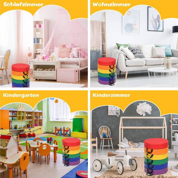 Kinder stoelkussen RT32296OXNL Set van 6 kunststof - 38 x 8 x 38 cm