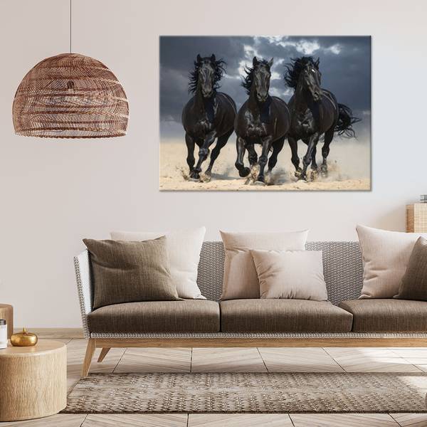 Canvas shilderij Paarden 60 x 40 cm