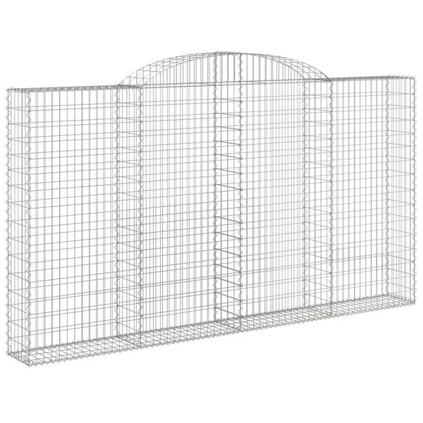Gabione mit Hochbogen XT8088 Silber - Holz teilmassiv - 30 x 160 x 300 cm