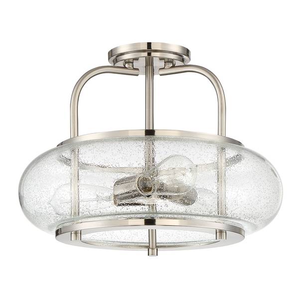 Deckenlampe FELI Graumetallic - Silber - Durchsichtig - Flammenanzahl: 3