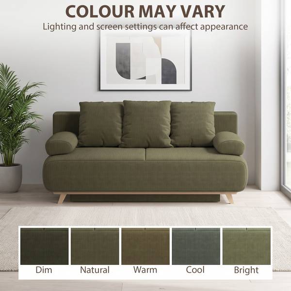Schlafsofa 83F-023V00DG Beige - Dunkelgrün
