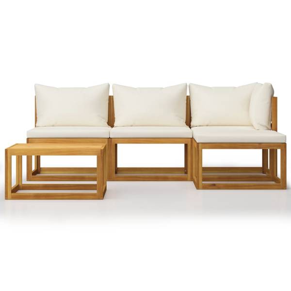 Garten-Lounge-Set 3009697-28 (5-teilig) Weiß - Polyester - Akazie - 70 x 60 x 70 cm