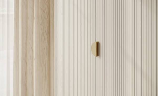 Kleiderschrank MOONIR Taupe - 3 Türen