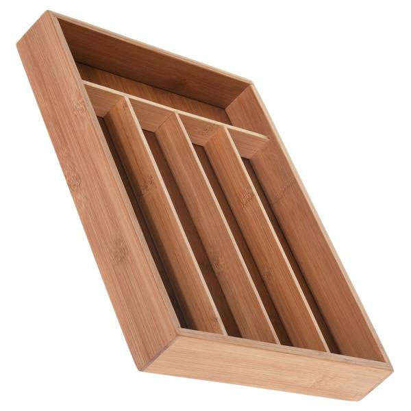 Besteckeinsatz Braun - Bambus - 26 x 5 x 35 cm