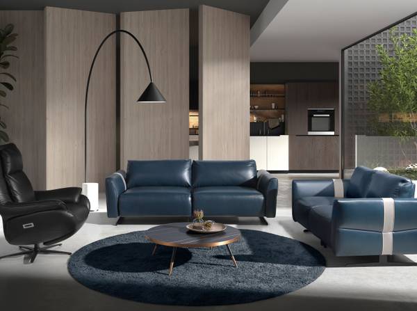 Relax-Drehsessel 5124 Schwarz - Flachgewebe - Kunstleder - 91 x 118 x 86 cm