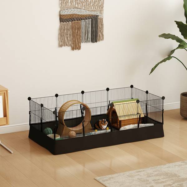 Kleintierkäfig D51-545V00BK Schwarz - Metall - 60 x 40 x 120 cm