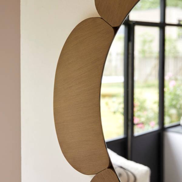 Spiegel Sara beige - mindihout - 110 x 110 x 3 cm
