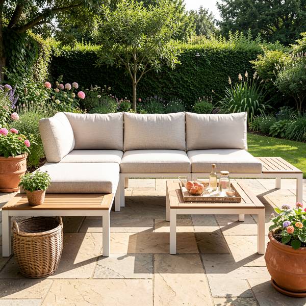 Gartensitzgruppen FluxIque 3er-Set Beige - Metall