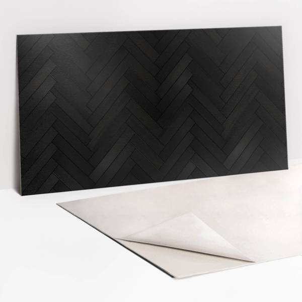 Selbstklebendes Wandpaneel Dunkle Schwarz - Polyester PVC - 100 x 50 x 0 cm