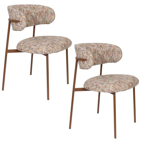Esszimmerstuhl CLAES  2er-Set Beige - 57 x 79 x 58 cm