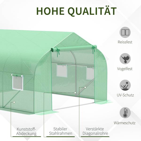 Gewächshaus BB4538 Grün - Metall - 300 x 200 x 350 cm