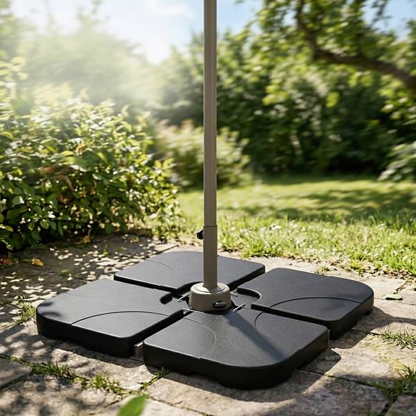 Contrepoids pour pied en croix, lot de 4 Noir - Fer - 50 x 8 x 50 cm