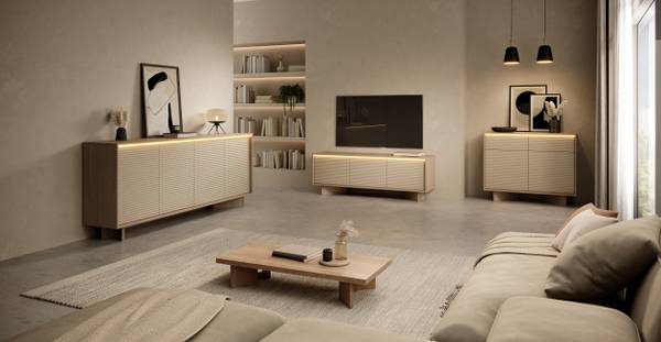 TV-Schrank Lido I Braun - Holzwerkstoff - 204 x 55 x 40 cm