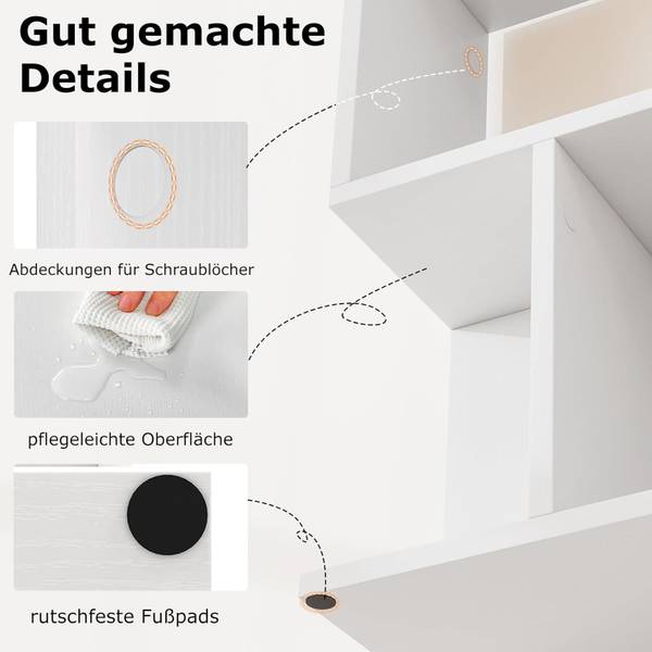 Bücherregal VH34592ITDE Weiß - Holzwerkstoff - 18 x 56 x 50 cm