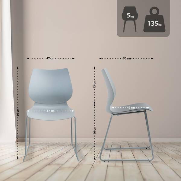 Eetkamerstoel Houma set van 2 grijs