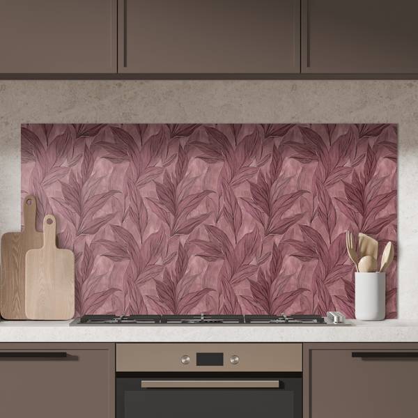 SPRITZSCHUTZ KÜCHE Blätter 120 x 60 cm