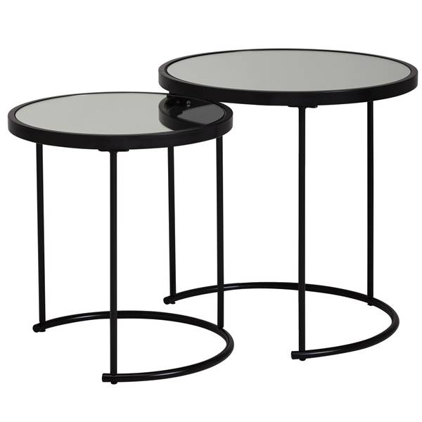 Satztisch AMARES 2er-Set Spiegelglas - 50 x 50 x 50 cm
