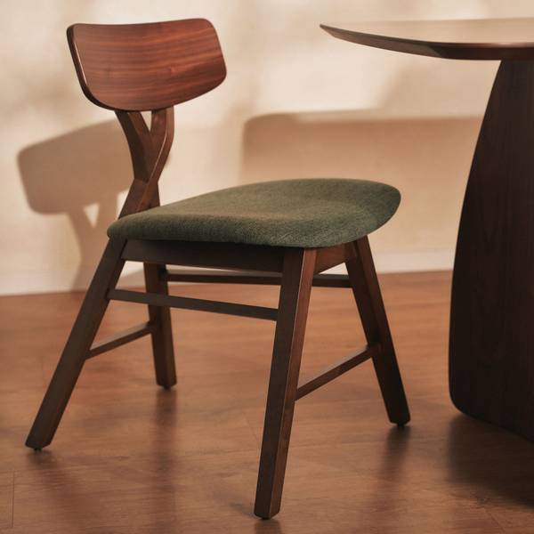 Houten stoel LOOMENS groen