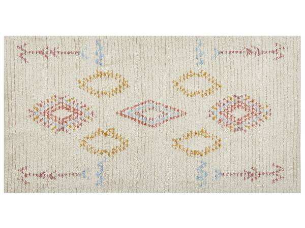 À poil court BETTIAH Beige - Bleu - Rose foncé - Jaune - Fibres naturelles - 80 x 80 x 150 cm