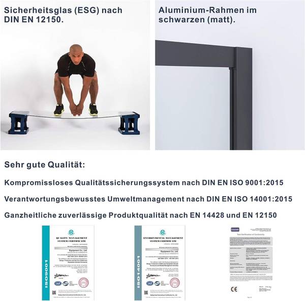 Duschabtrennung mit Schiebetüren 80 x 80 cm