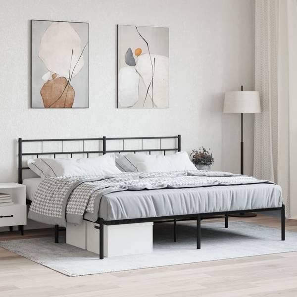 Metall Bettgestell 3030959-2 Schwarz - 198 x 207 cm