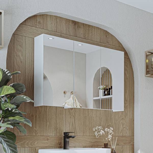 Spiegelschrank GUSTO-II-120 Weiß - Holzwerkstoff - 105 x 60 x 15 cm