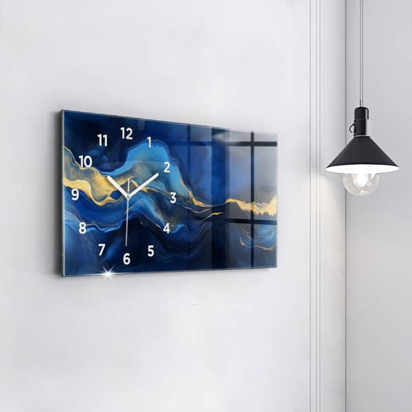 Wanduhr Ruhige Gewässer Blau - Glas - 60 x 30 x 0 cm