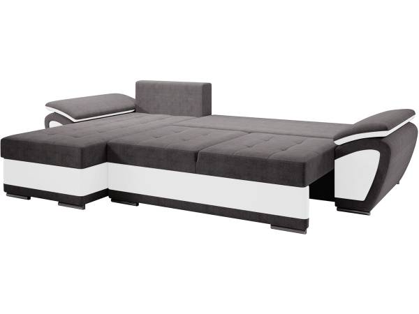 Ecksofa Enzo Weiß - Webstoff - 267 x 97 x 156 cm