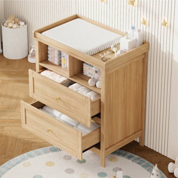 Wickelkommode NATMUD28 Ⅲ Braun - Holzwerkstoff - 50 x 90 x 82 cm