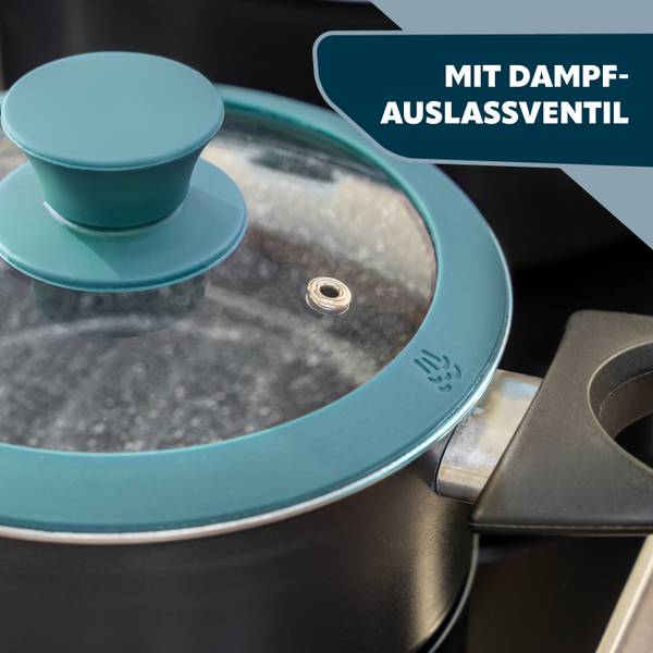 Glasdeckel mit Silikonrand 59124 Blau